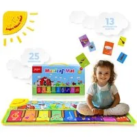 JoyJoz Spielmatte (Elektronische Klaviermatte, Tanzmatte für Kinder), mit 25 Geräuschen und 13 Karten – Spielspaß und Lernen in Einem