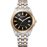 Citizen Solaruhr EO1213-85E, Armbanduhr, Damenuhr, Edelstahlarmband, bis 10 bar wasserdicht, Datum