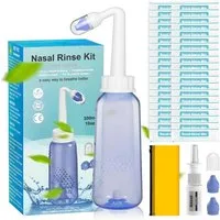 TUWENA Nasendusche Nasenspülset, 300ml Nasenspülset mit 40 Päckchen Nasenspülgerät