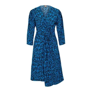 Boss - Wickelkleid für Damen, V-Ausschnitt (Blau)