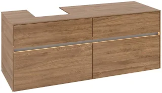 Villeroy & Boch Waschtischunterschrank Collaro C101B0 1400x548x500mm mit Beleuchtung Kansas Oak C101B0RH