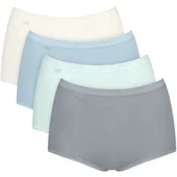 sloggi Maxislip Basic+ Maxi (4er Pack) perfekter Sitz, besonders weiche Nähte, Cotton-Mix, Multipack