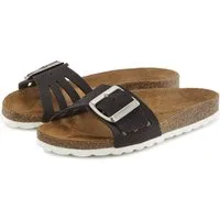 Elbsand Sandale, Mule, offener Schuh, Sommerschuhe, Lederpantolette Pantolette aus Leder mit weichem Korkfußbett