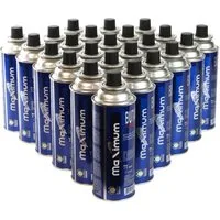 MaXimum Gaskartusche 24 x Butan-Gas-Kartusche: 227g für zuverlässige Outdoor-Geräte, Zubehör für Gasgrill, Gaskocher, Campingkocher, Gaskühlschrank, Gaskühlbox, Lötpistole, Lötbrenner, sowie Bunsenbrenner und andere Geräte mit Bajonett-Anschluss, 1 S