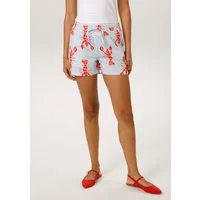 Aniston CASUAL Shorts gestreift und mit Krebsen bedruckt