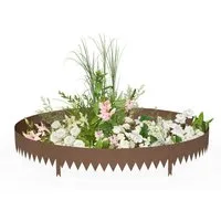FIVMEN Rasenkante Verzinkte Flexible Beetumrandung 160/200 mm Hoch, 5 Stück, 5 m/10 Stück, 10 m - Silber/Schwarz/Rost