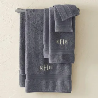 Supima Handtuch-Set, Damen, size: regular, Grau, Baumwolle, by Lands' End