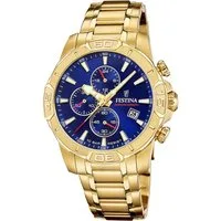 Festina Chronograph Timeless Chronograph F20705/3, Quarzuhr, Armbanduhr, Herrenuhr, Edelstahlarmband, analog, Tag