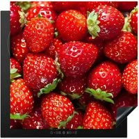 MuchoWow Herd-Abdeckplatte Erdbeeren - Rot - Obst - Früchte, Vinyl, (1 tlg), Küche Herdabdeckung Ceranfeld Induktionsfeld Vinyl, 60x60 cm