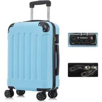 YONSLY Hartschalen-Trolley Premium Hartschalen-Reisekoffer Trolley Kabinenkoffer, 4 Rollen, TSA-Schloss, YKK-Reißverschluss, austauschbare Rollen & Griffe