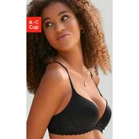 LASCANA Push-up-BH ohne Bügel, mit extra flachen Kanten und feiner Spitze, Dessous