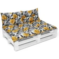 Amilian Dekokissen Dekokissen Set 3-teilig Gartenbank Outdoor 80x120cm + 2 x40x60cm, Gartenbankauflage & Sitzpolster für Outdoor und Europaletten