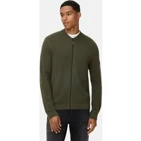camel active Strickjacke im Bomberstil Langarm Stehkragen