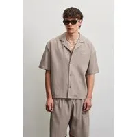 PEGADOR Kurzarmhemd TROY PLISSEE SUMMER SHIRT Baumwollmischung, regular fit