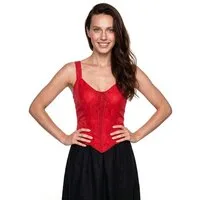 Metamorph Hexen-Kostüm Klassisches Mieder mit floraler Spitze rot, Hochwertige und authentische Mittelalterkleidung zu unschlagbar günst