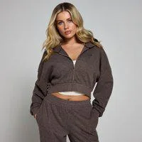 MP Damen Soft Touch Kapuzenpulli mit durchgehendem Reißverschluss – Schokoladenbraun - S