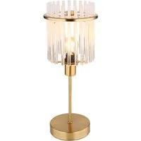 GLOBO LIGHTING LED Nachttischlampe, Dimmfunktion, LED wechselbar, warmweiß, ausgefallen-e besondere Lampenschirm Glas Gold Fensterbank, H: 37,5cm