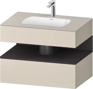 Duravit Qatego Einbauwaschtisch mit Konsolenwaschtischunterbau Graphit & Taupe Supermatt 800x550x600 QA4785080830000