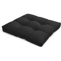 Beautissu Sitzkissen Lounge Kissen Outdoor Sitzkissen Flair LK, 50x50x10cm, Graphitgrau, 50x50x10 cm – Wetterfest Schmutzabweisend Polster für Gartenmöbel