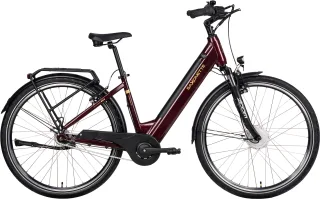 SAXONETTE "SAXONETTE Comfort Plus 5.0 E-Bike Damen 28 Zoll" 7 Gang Shimano Nexus 7 Gänge Schaltwerk Nabenschaltung Frontmotor 250 W Packung, (mit integr. Akku), Elektrofahrrad für Alltag und Einkauf