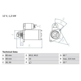 Bosch Anlasser 1,2 kW Audi A4 A6 Q5