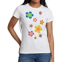 Spreadshirt T-Shirt Hippie Flower Power Blumen Frauen T-Shirt (1-tlg)