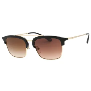 Emporio Armani – Sonnenbrille mit mattem, hellgoldenem Rahmen und braunen Verlaufsgläsern