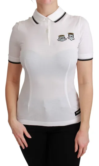 Dolce & Gabbana Weißes Baumwoll-Polo #dgfamily T-Shirt