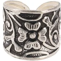 Guru-Shop Fingerring Breiter Modeschmuck Ring aus Indien, Boho..