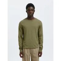 Selected Rundhalspullover SLHBERG CREW NECK NOOS Baumwolle, regular fit