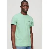 Superdry Rundhalsshirt ESSENTIAL LOGO EMB TEE aus Baumwolle und Single Jersey, Slim Fit, Kurzarm, hüftlang