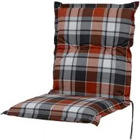 Sun Garden Sesselauflage Niederlehner Neckar 10610-440 terrakotta-grau-weiß kariert 98x48x8 cm