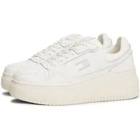 Tommy Jeans TJW RETRO BASKET FLATFORM Keilsneaker, Keilabsatz, Plateau, Freizeitschuh, Schnürschuh mit Lochmuster