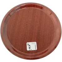 APS Servierteller Tablett Holz Dekor Serviertablett Rutschfest 32 cm Durchmesser, Holz