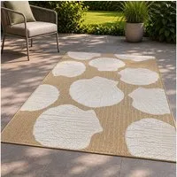 TaraCarpet Teppich TaraCarpet Regina Shell Wohnzimmer,Schlafzimmer,Esszimmer natur, rechteckig, Höhe: 7 mm, Küche Flur Terrasse Garten Balkon 80x150
