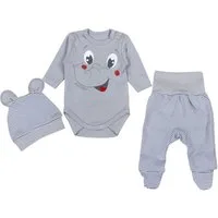 TupTam Langarmbody Baby Mädchen Jungen Bekleidungsset Langarmbody Hose Mütze mit Spruch
