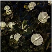 Casativo LED-Lichterkette Solar LED-Lampion-Lichterkette warmweiß 20 Lampions 3,8m IP44, 20 wetterfeste Nylon-Lampions Ø7,5 cm/Dämmerungssensor