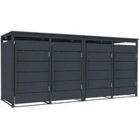 ESTEXO Mülltonnenbox Müllbox Mülltonnenverkleidung 4 Türen Anthrazit Box Soft-Close