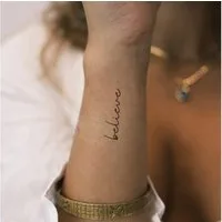 Inkster Schmuck-Tattoo believe Tattoo, wasserfestes temporäres Tattoo, 2 Wochen Halt