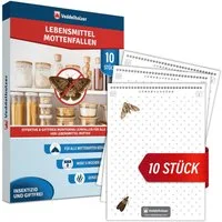 Veddelholzer Klebefalle 10 Stück Lebensmittelmotten-Falle mit Pheromon Lockwirkung Leimfalle, Effektiv Lebensmittelmotten bekämpfen Monitoring von Motten