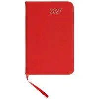 Stylex Schreibwaren Monatskalender Taschenkalender 2027 / ca DIN A7 / mit PU Einband / Farbe: rot