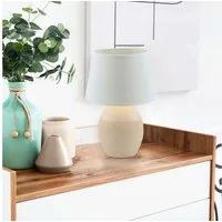 näve Tischleuchte Talia, ohne Leuchtmittel, Keramikfuß, Textilschirm, Zuleitung 130 cm mit Kippschalter, E14