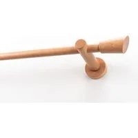 GARESA Gardinenstange MOLIS, Ø 20 mm, 1-läufig, Wunschmaßlänge, mit Bohren, verschraubt, Holzwerkstoff, Metall, Vorhanggarnitur, verlängerbar, Wandmontage, Keil, ohne Ringe