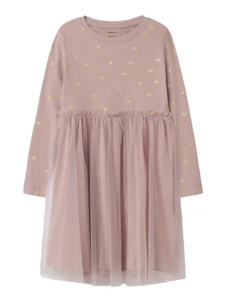 NAME IT - NMFNADJA LS DRESS NOOS Deauville Mauve - Gr. - 92