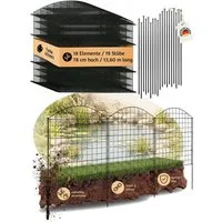 V2Aox Teichzaun Zaun Gartenzaun Steckzaun Teichzaun Garten Teich 18 Zaunelemente 78 cm