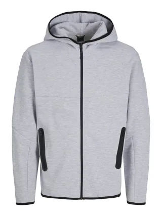 JACK&JONES - JCOFUSION SWEAT ZIP HOOD NOOS light grey melange - Gr. - S