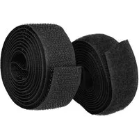 mumbi Klettband 1 m Klettband zum Aufnähen, Klettverschluss Set 20 mm, Schwarz