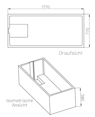 Neuesbad Wannenträger für Hoesch Mila 180x80 SW 16228