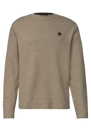 Street One - Langarmshirt mit Rundhals beige - Gr. - M