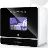 BLiTZWOLF Tischgeschirrspüler Spülmaschine 8 Modi 3 Sprüharme BH-6-CDW, 5.2 l, 6 Maßgedecke, 75℃ Hochtemperatur & Lufttrocknung Tischgeschirrspüler